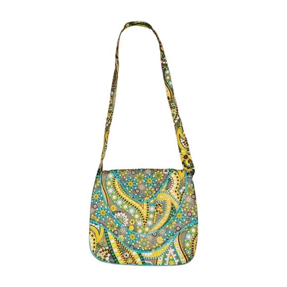 Vera Bradley Yellow And Blue Floral Crossbody NWOT - Picture 1 of 4